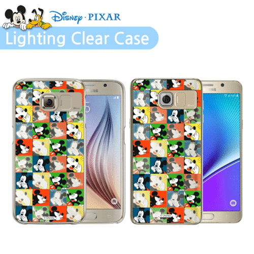 [SG DESIGN] 갤럭시S6&amp;노트5 정품 디즈니 Lighting Clear Art Case - 미키 패턴